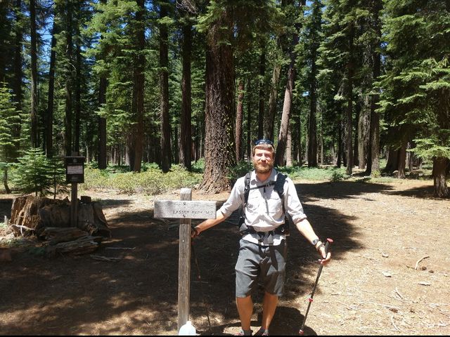 Hiker Trash Evan, though showered and laundered.