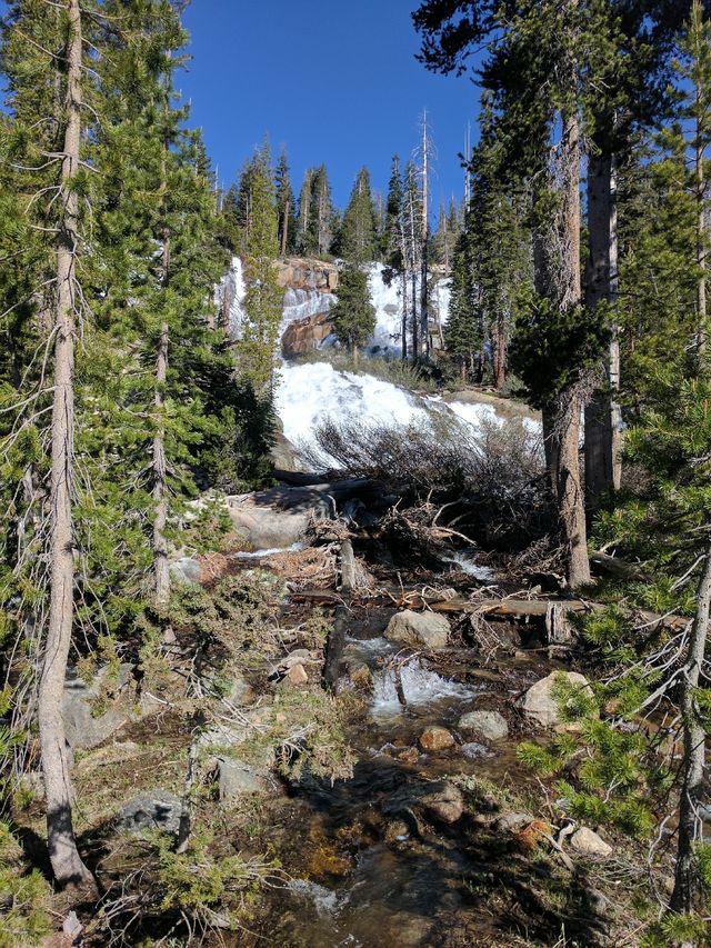 Minaret Falls, as seen from a distance