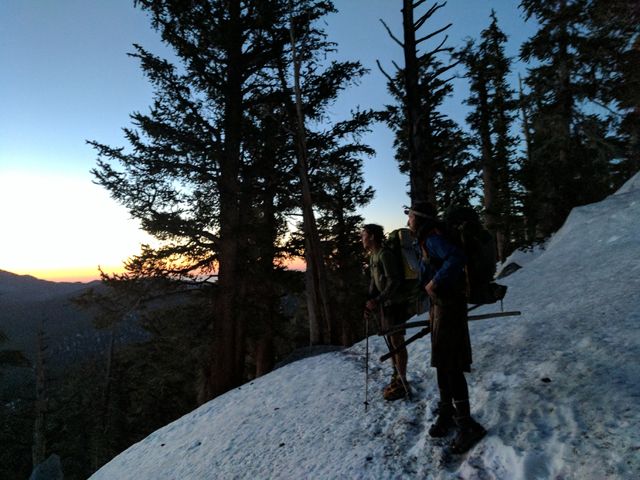 Peanut and Monk watching the stunning sunrise