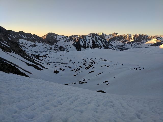 Looking down the backside of the pass.