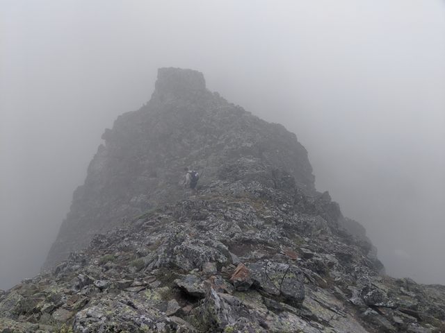 Crash on the ridgeline, trying to find the pass (we were way off)