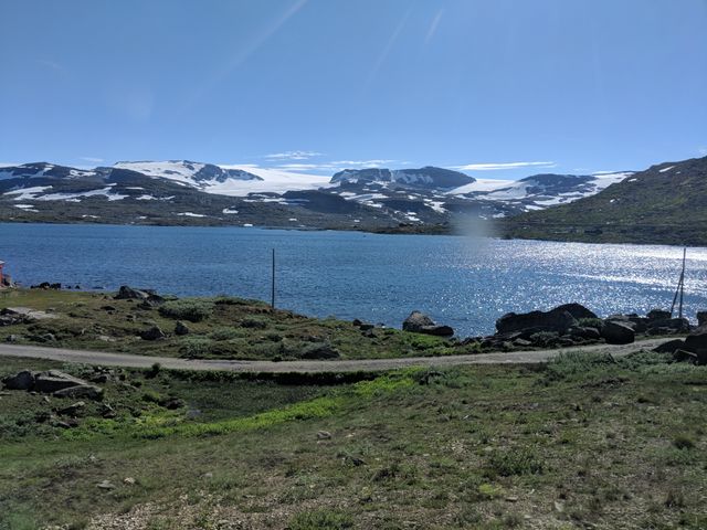 A glacier feeding this lake