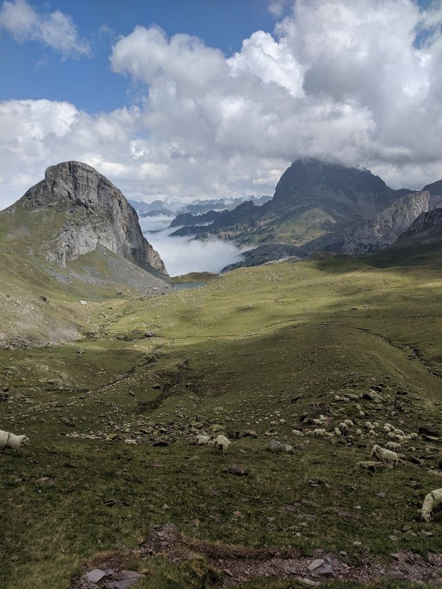 Or this valley, with the neighboring peak shrouded in clouds