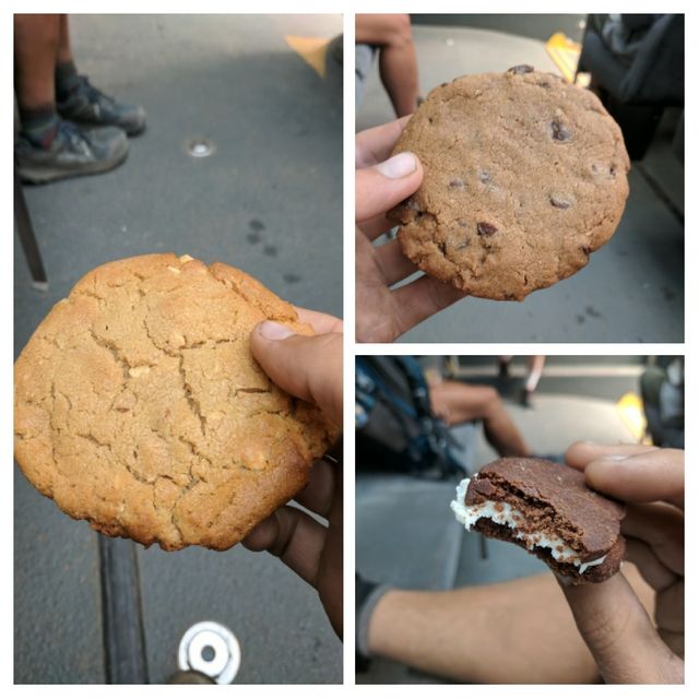 A collage should save space. I got some cookies -- there were more, but I ate them before I remembered to photograph them.