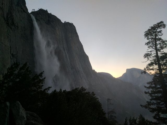 Yosemite Falls in the pre-dawn