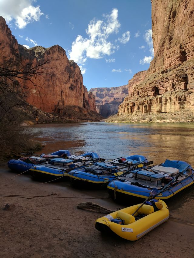 Boats on the beach, looking downriver