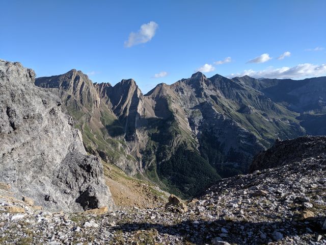 Looking down into the valley