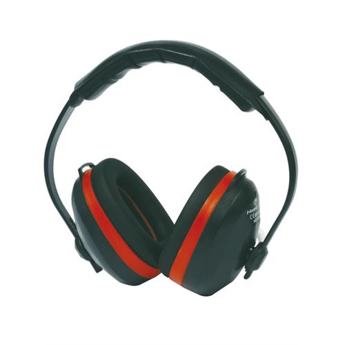 Casque (serre-tête) anti-bruit.
modèle très confortable.
coquilles bicolores (rouge et noir réglables) très facilement réglables sur l'arceau en plastique noir.
mousse de confort sur l'arceau.
snr 32 db (h: 34 m: 30 l: 23).
226 g.