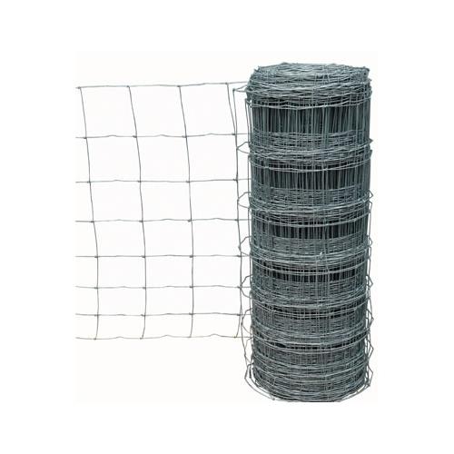 Galvanisation riche ht : 95cm 
- 9 rangées de fils horizontaux 
- largeur de maille : 15cm 
- diamètre 1,9mm pour le quadrillage et 2,5mm pour les fils horizontaux du bas et du haut.