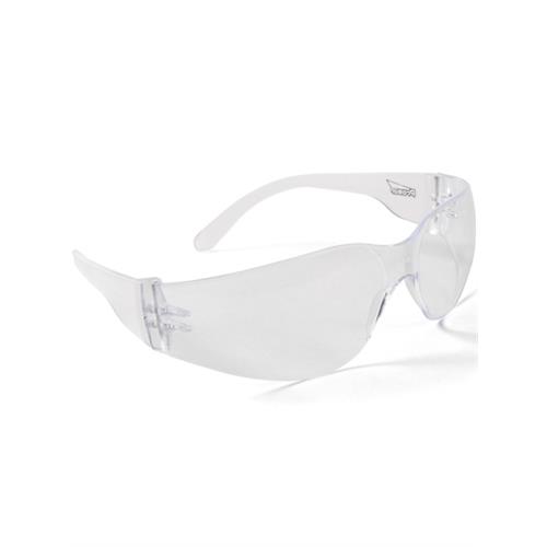 [incroyablement légères!]

lunettes de protection.
en polycarbonate incolore avec coques latérales
de protection incorporées dans les branches.  
epaisseur oculaire: 2.00 mm 
24 g seulement !