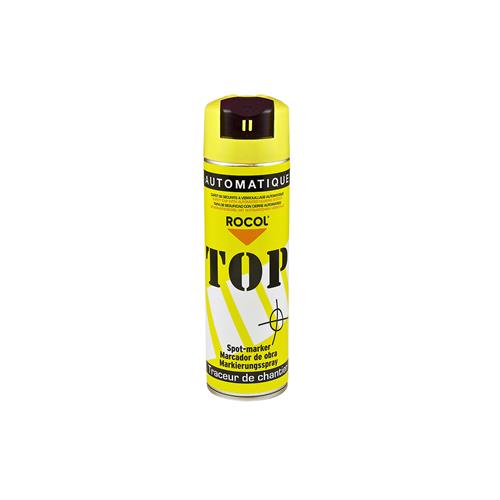 Top automatique jaune
traceur de chantier avec capot de sécurité
automatique
caracteristiques principales
• peinture solvantée de base acrylique
• capot ergonomique
• peinture au fort pouvoir couvrant et définitif
• marquage extrêmement précis grâce à son jet bâton
• traçage sur surface sèche ou humide
• séchage rapide
• 9 couleurs dont 5 fluorescentes :
• blanc, jaune, rouge, orange, vert, bleu, rose, marron, violet
domaines d’application
• signalisation et marquage :
• btp
• maçons
• paysagistes…