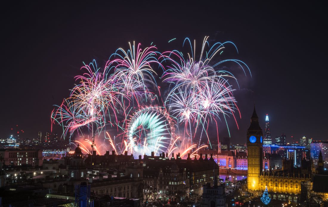 Fogos de artifício de Ano Novo em Londres