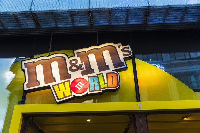 M&M's World SoHo Leicester Square Chocolate, M Logo, text, retail png