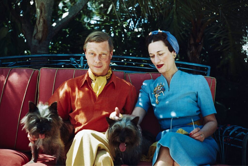 Edward and Wallis, the Duke and Duchess of Windsor, with their dogs