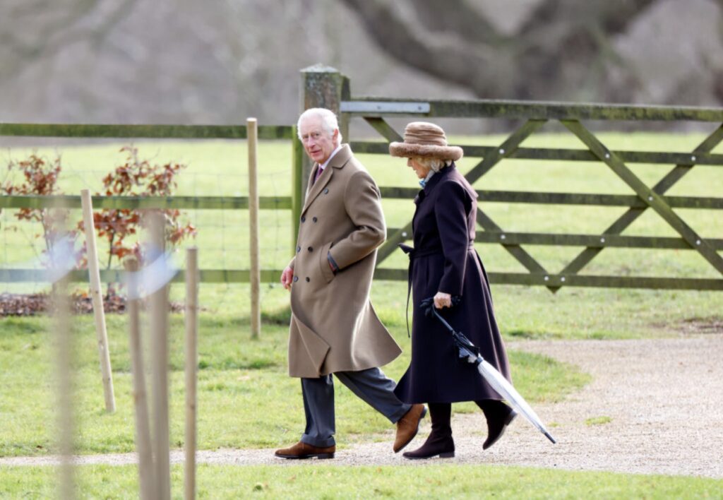 King Charles is pictured alongside his wife Camilla during a public outing