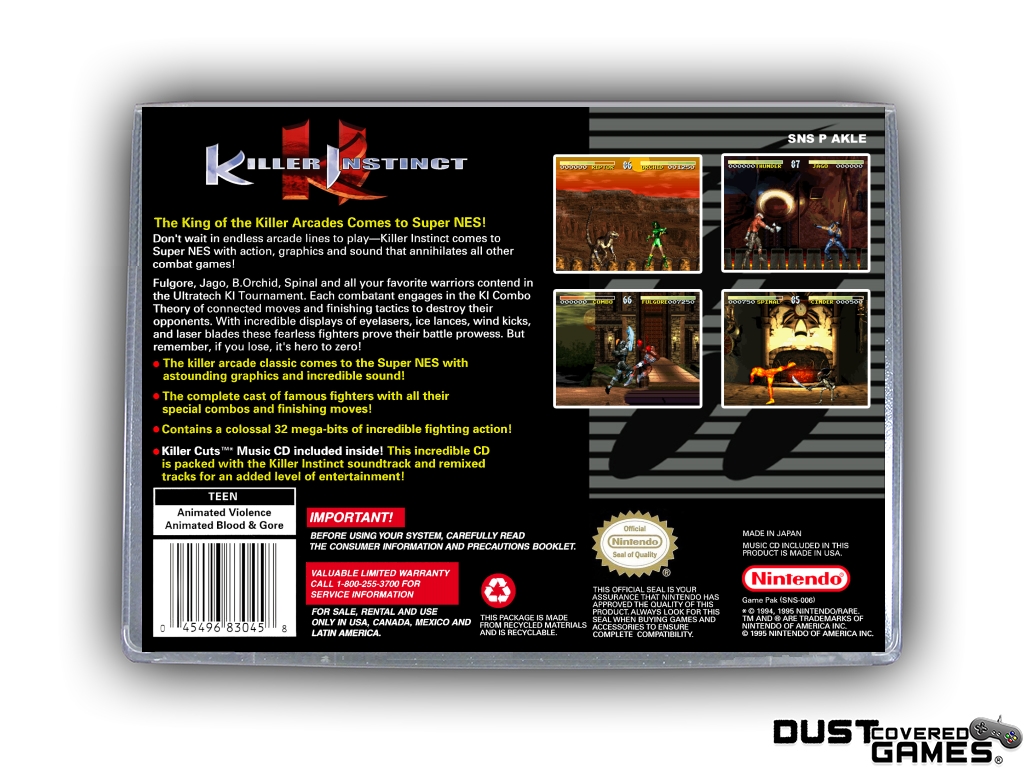 thumbnail 4 - Killer-Instinct-SNES-Super-Nintendo-Game-Case-Box-Cover-Brand...