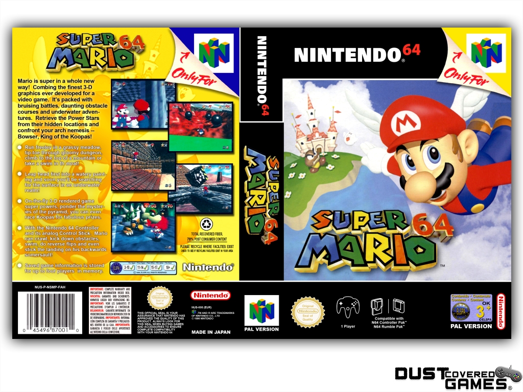 super mario 64 box art no mario