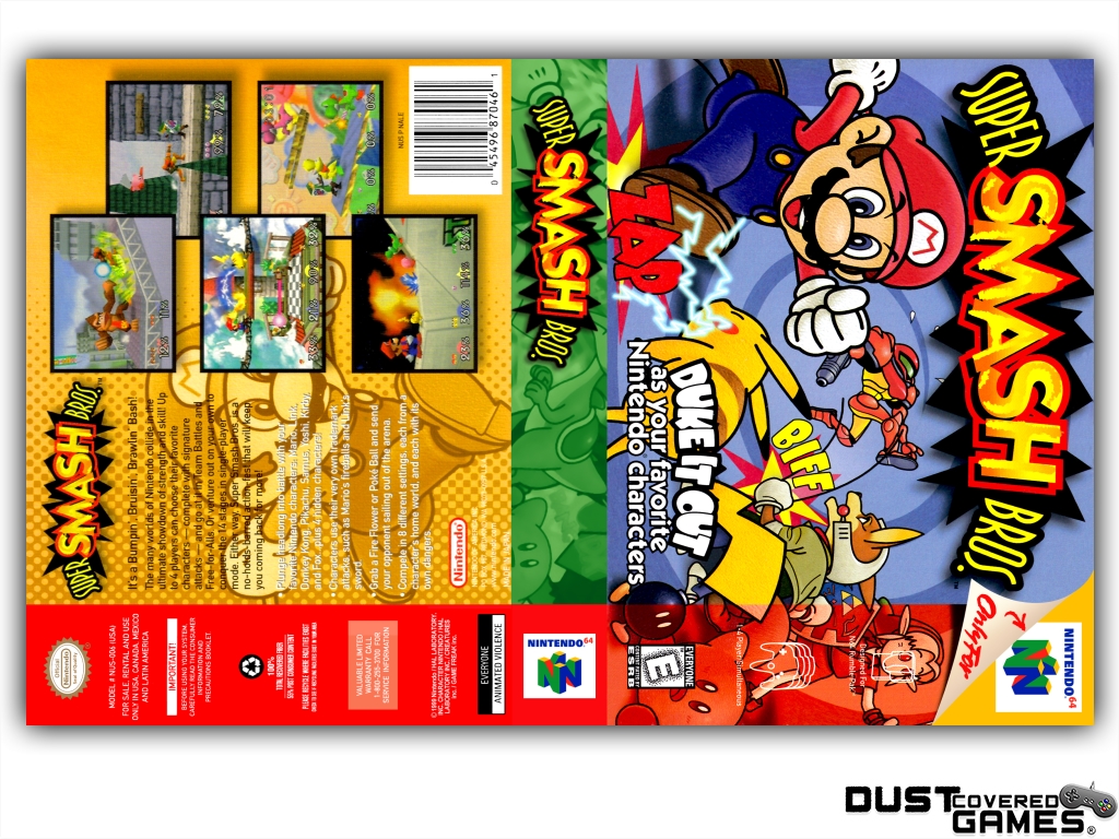 Super Smash Bros. N64 Nintendo 64 Game Case Box Cover
