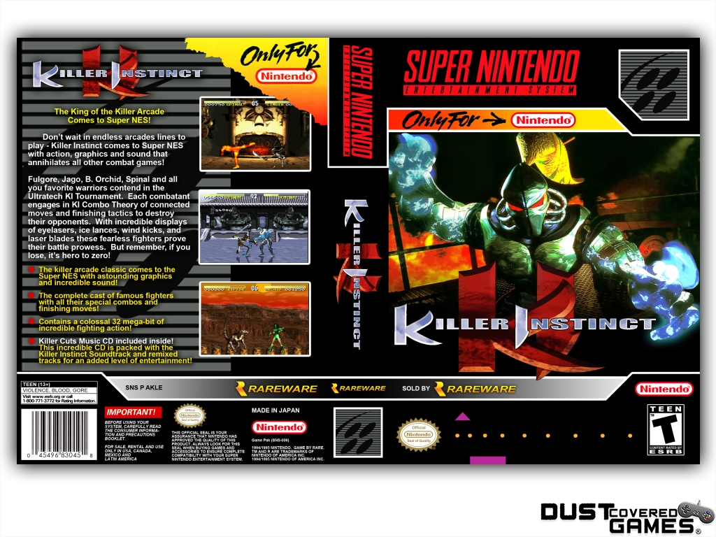 thumbnail 13 - Killer-Instinct-SNES-Super-Nintendo-Game-Case-Box-Cover-Bran...