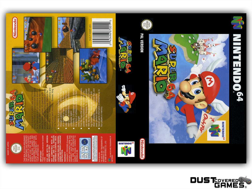 super mario 64 box art spine