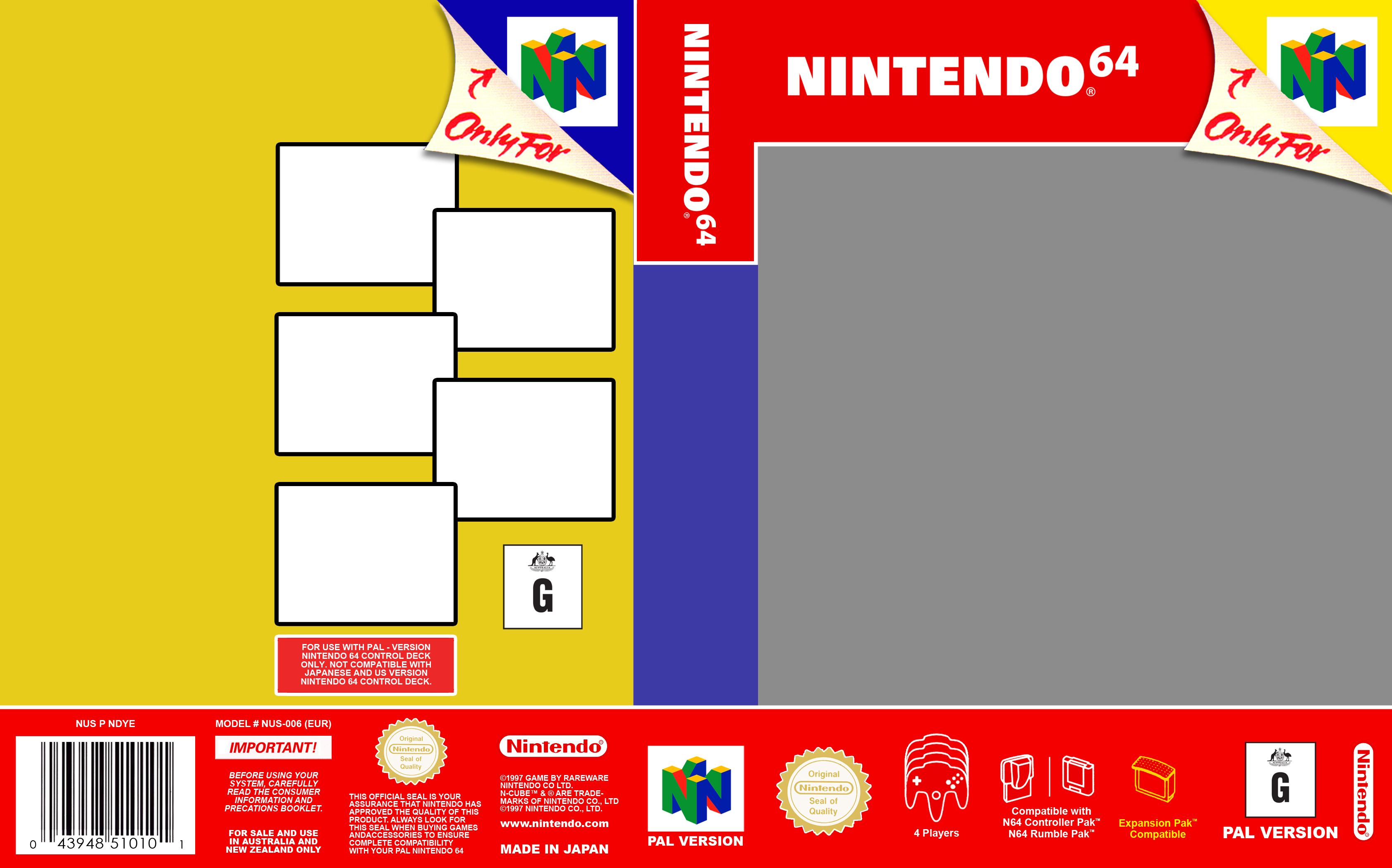 N64 Box Art Template