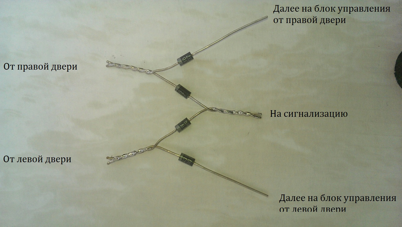 Схема подключения дверей