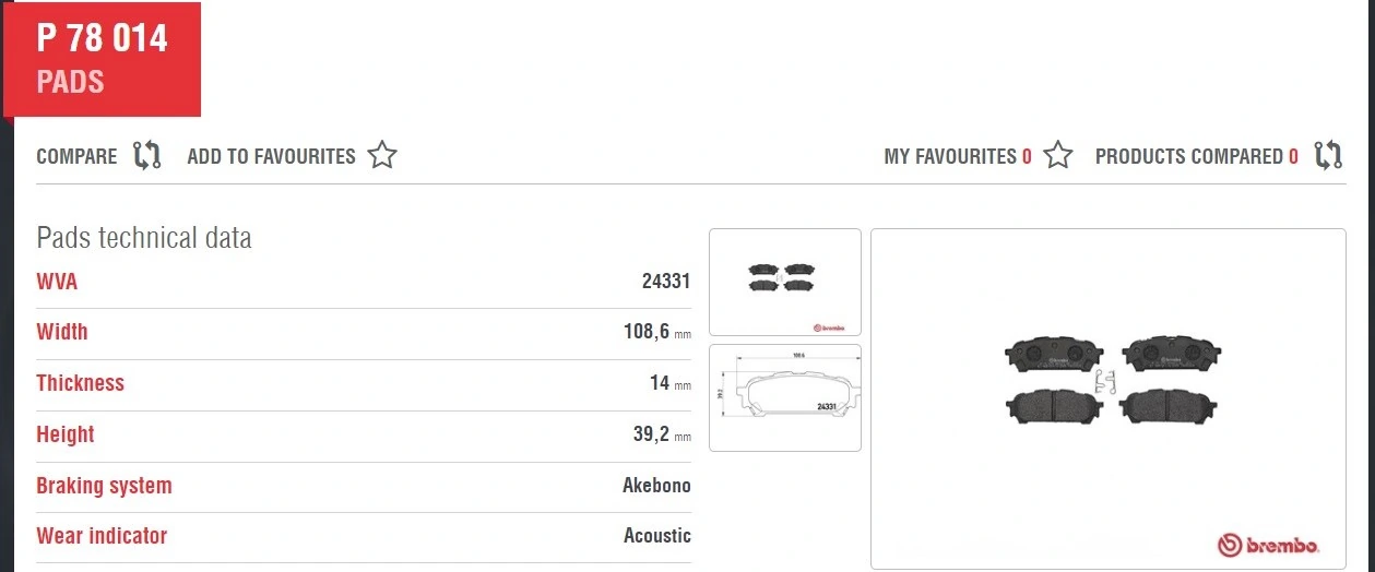 Brembo P 78 014 задние