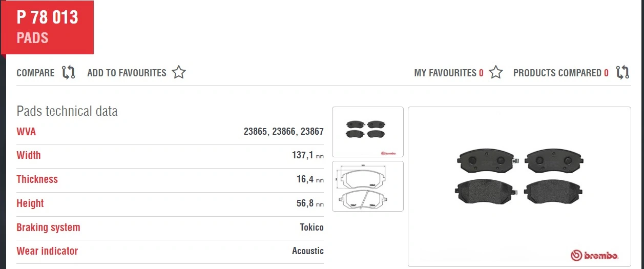 Brembo P 78 013 передние