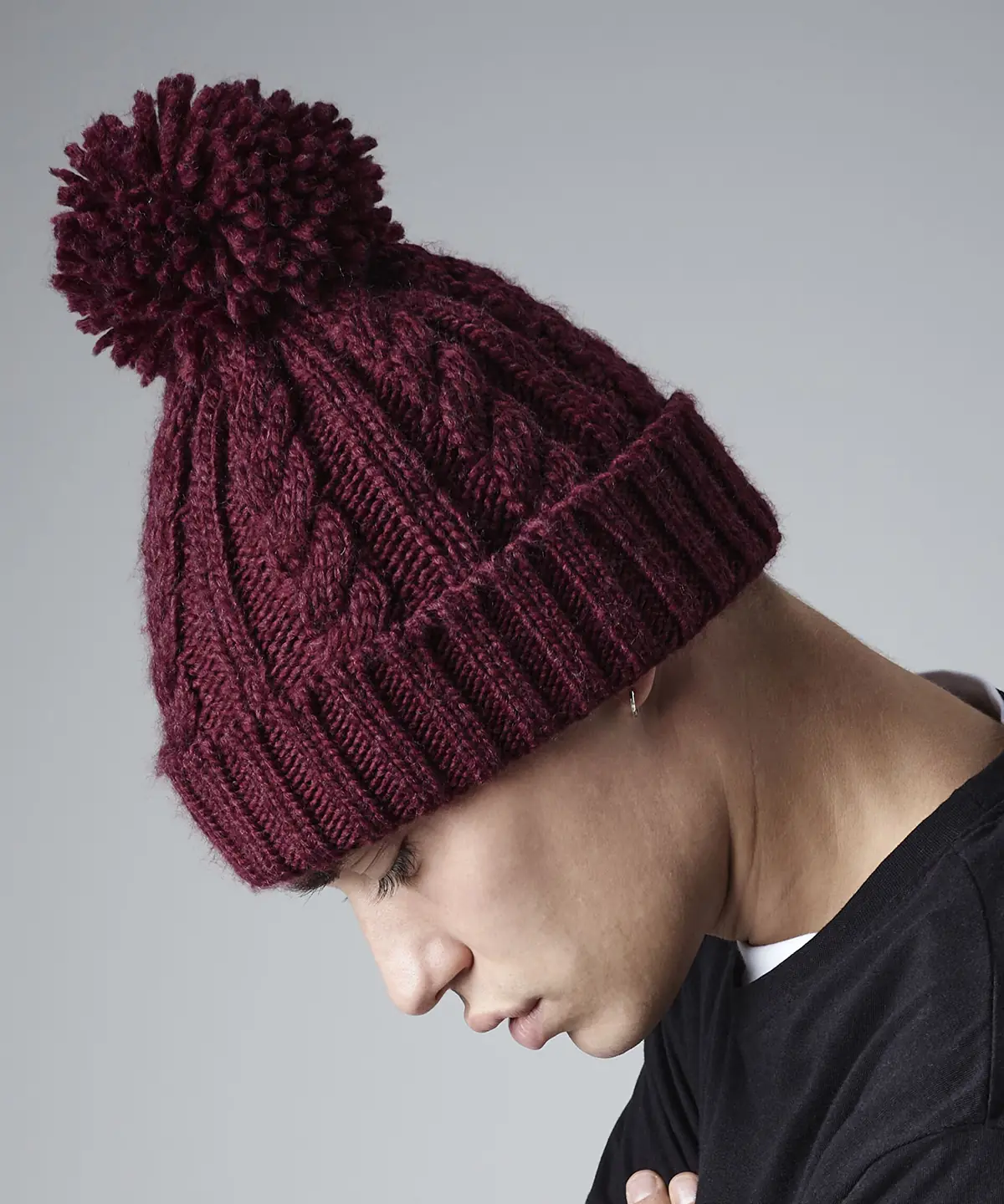 Beechfield Cable knit melange beanie