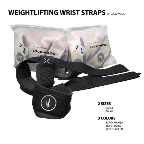 Weightlifting Wrist Straps (1 Pair) by LOCK-WOOD Weightlifting Wrist Straps (1 Pair) by LOCK-WOOD