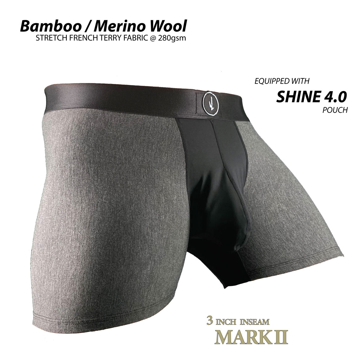 Comfort Pouch Boxer Briefs Bamboo / Merino Wool Fabric