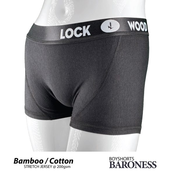 FEMALE BOYSHORTS, • BAMBOO / COTTON fabric @ 200gsm, • Sport Waistband, (2  Pack)