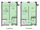 3-комнатная планировка квартиры в доме по адресу Харьковское шоссе №210