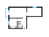 2-комнатная планировка квартиры в доме по проекту Гипроград