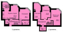 4-комнатная планировка квартиры в доме по адресу Молодежная улица 3