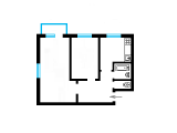 2-комнатная планировка квартиры в доме по проекту 1-511-хх
