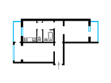 2-комнатная планировка квартиры в доме по проекту 1-КГ-480-11у