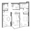 2-комнатная планировка квартиры в доме по адресу Военный проезд 8