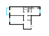 2-комнатная планировка квартиры в доме по проекту 1-406