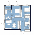 2-кімнатне планування квартири в будинку за адресою Жмаченко генерала вулиця 26