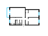 3-комнатная планировка квартиры в доме по проекту 1605-АМ/э
