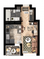 1-комнатная планировка квартиры в доме по адресу Тираспольская улица 43 (4)