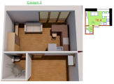 1-комнатная планировка квартиры в доме по адресу Железнодорожная улица 32