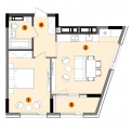 1-комнатная планировка квартиры в доме по адресу Берковецкая улица 6 (3)