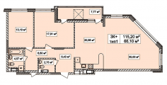 3-комнатная планировка квартиры в доме по адресу Половецкая улица 4