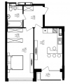 1-комнатная планировка квартиры в доме по адресу Новопечерский переулок 5