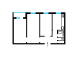 3-комнатная планировка квартиры в доме по проекту 1-464А-52