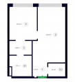 1-комнатная планировка квартиры в доме по адресу Васильковская улица 1 (103)