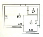 1-комнатная планировка квартиры в доме по адресу Кошевая улица 79