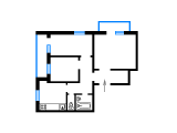 3-комнатная планировка квартиры в доме по проекту 87-2